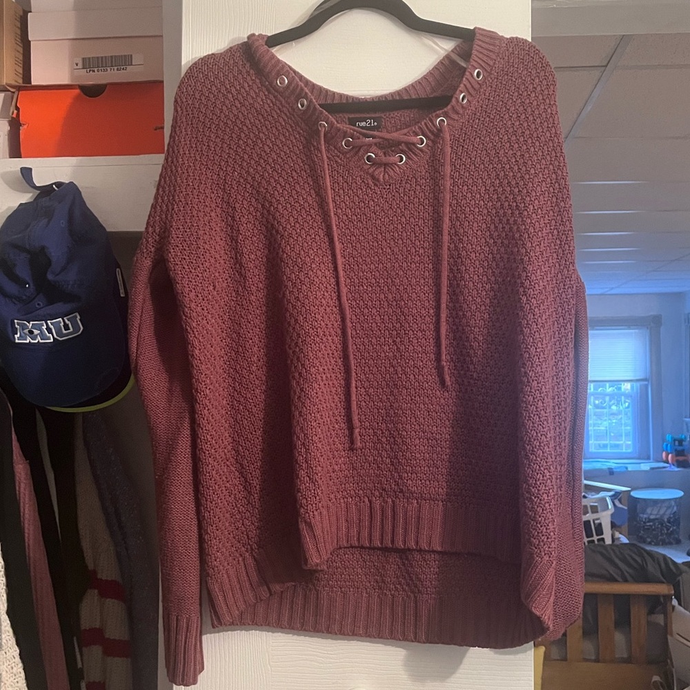 💜Rue 21 L Burgundy Sweater